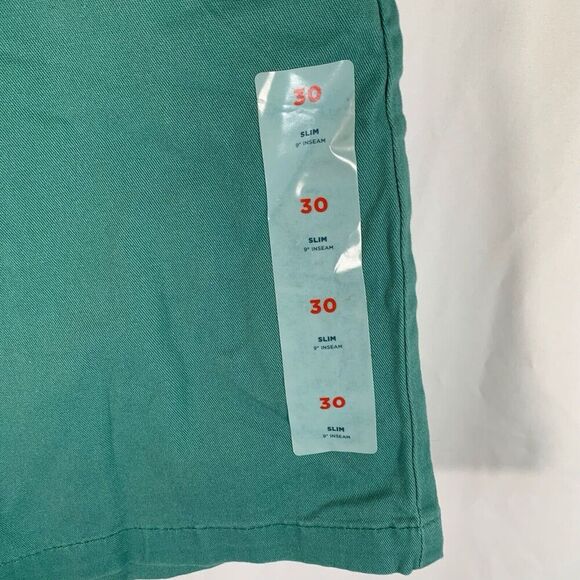 New Old Navy Chino Shorts Men's 30 Green Slim 9" Inseam Built in Flex Cotton - Picture 2 of 6